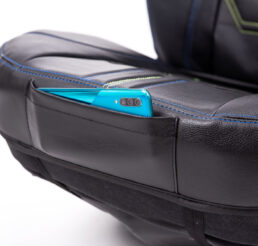 Piton Nettunello Leather Green-Blue Car Seat Cushion Cover Made in EU