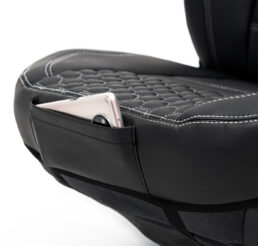 Piton Hexagony Leather White Car Seat Cushion Cover Made in EU