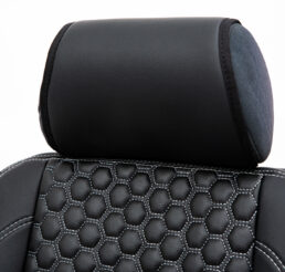 Piton Hexagony Leather White Car Seat Cushion Cover Made in EU