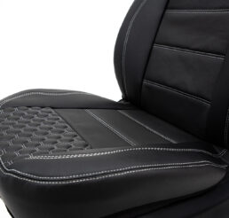 Piton Hexagony Leather White Car Seat Cushion Cover Made in EU