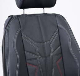 Piton Spark-blade Leather Red-White Car Seat Cushion Cover Made in EU