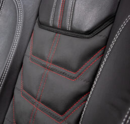 Piton Nettunello Leather Red-White Car Seat Cushion Cover Made in EU