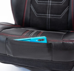 Piton Nettunello Nubuck White-Red Car Seat Cushion Cover Made in EU