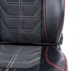 Piton Nettunello Nubuck White-Red Car Seat Cushion Cover Made in EU