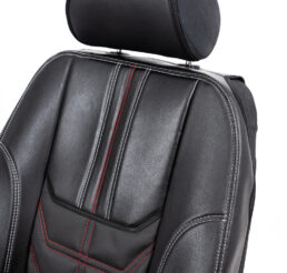 Piton Nettunello Leather Red-White Car Seat Cushion Cover Made in EU