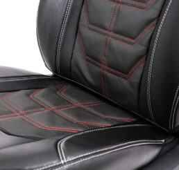 Piton Nettunello Leather Red-White Car Seat Cushion Cover Made in EU