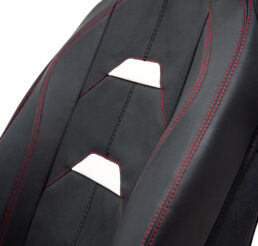 Piton Applicatore Leather White-Red Car Seat Cushion Cover Made in EU