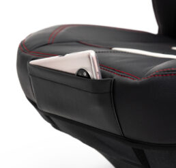 Piton Applicatore Leather White-Red Car Seat Cushion Cover Made in EU