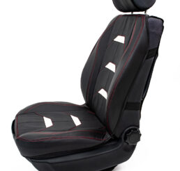 Piton Applicatore Leather White-Red Car Seat Cushion Cover Made in EU