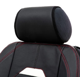 Piton Applicatore Leather White-Red Car Seat Cushion Cover Made in EU