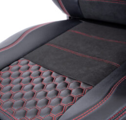 Piton Hexagony Nubuck Red Car Seat Cushion Cover Made in EU