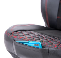 Piton Hexagony Nubuck Red Car Seat Cushion Cover Made in EU