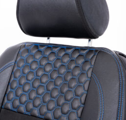 Piton Hexagony Nubuck Blue Car Seat Cushion Cover Made in EU