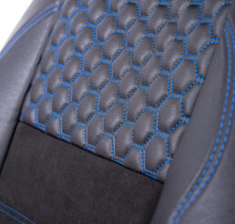 Piton Hexagony Nubuck Blue Car Seat Cushion Cover Made in EU