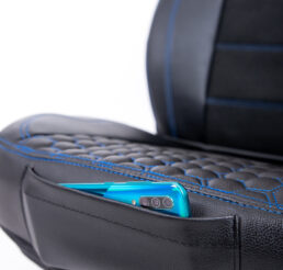 Piton Hexagony Nubuck Blue Car Seat Cushion Cover Made in EU