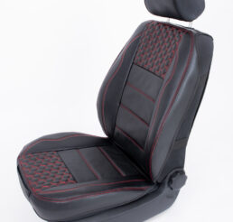 Piton Hexagony Leather Red Car Seat Cushion Cover Made in EU