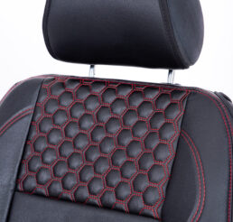 Piton Hexagony Leather Red Car Seat Cushion Cover Made in EU