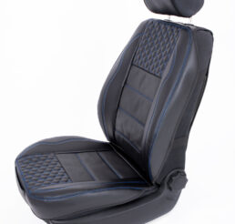 Piton Hexagony Leather Blue Car Seat Cushion Cover Made in EU